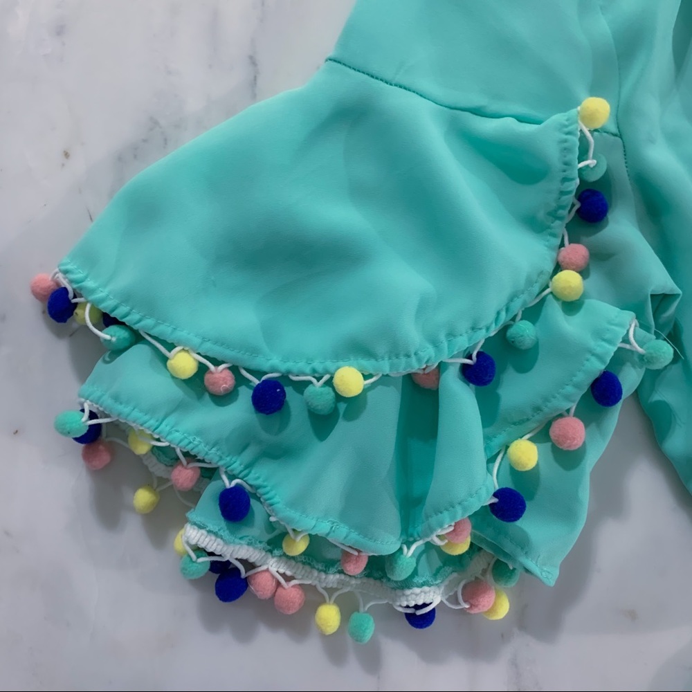 Mint Ruffle Sleeve Day Dress - Picture 2 of 13